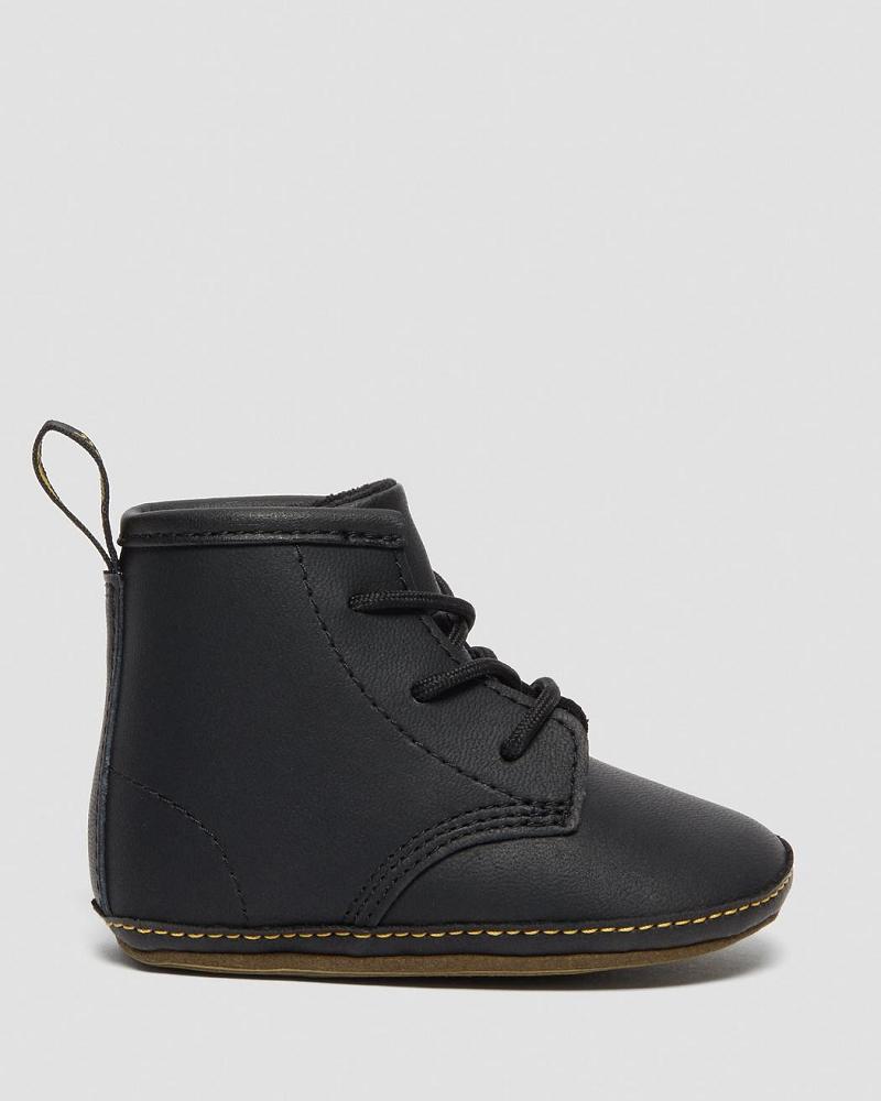 Botas Casuales Dr Martens Newborn 1460 Auburn Cuero Booties Niños Negros | MX 159PJJ